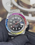 Seiko Rainbow 2023 | Stainless Steel with Sapphire Crystal | Oyster Steel Bracelet with Rainbow Jewel Bezel | Bust Down | Watch Mod | Bling