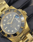Custom Gold Submariner - Gold and Black Custom Built, Yellow Gold Dive Watch, Seiko Mod, Custom Mod, Watch Mod, Diver