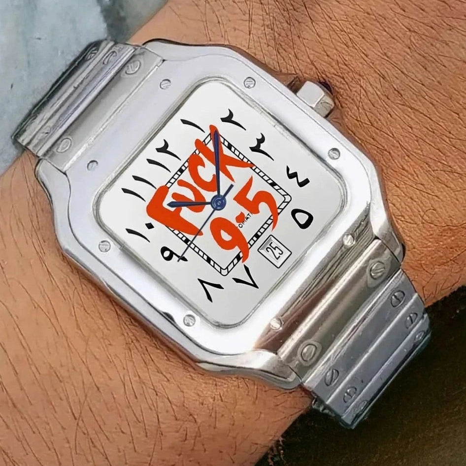 Custom Santos Mod | Fuck 9 to 5 Arabic Automatic 38mm Watch