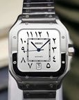 Santos mod watch with white arabic dial and stainless steel case