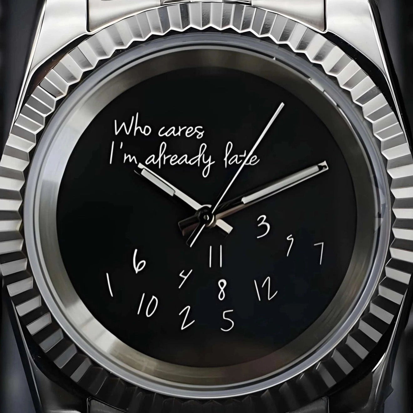 Black Dial with Silver Band