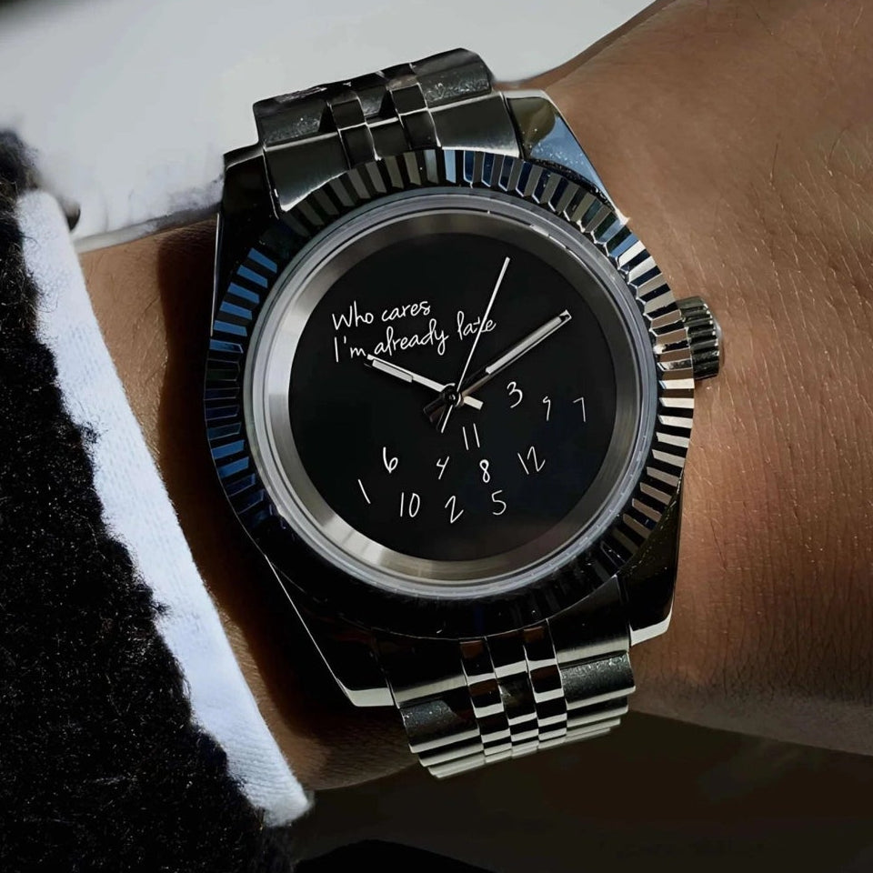 Black Dial with Silver Band
