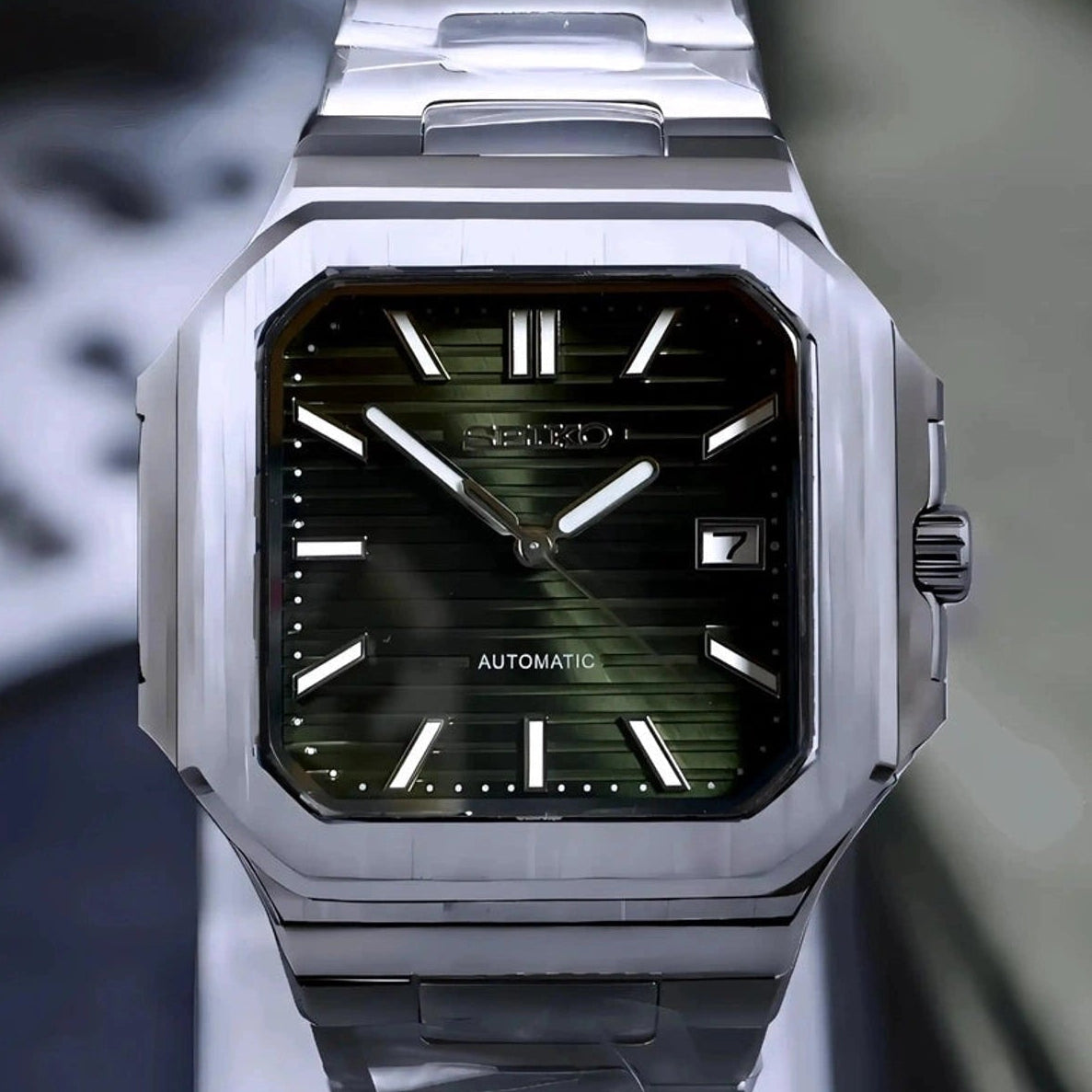 Olive Green Dial with Silver band