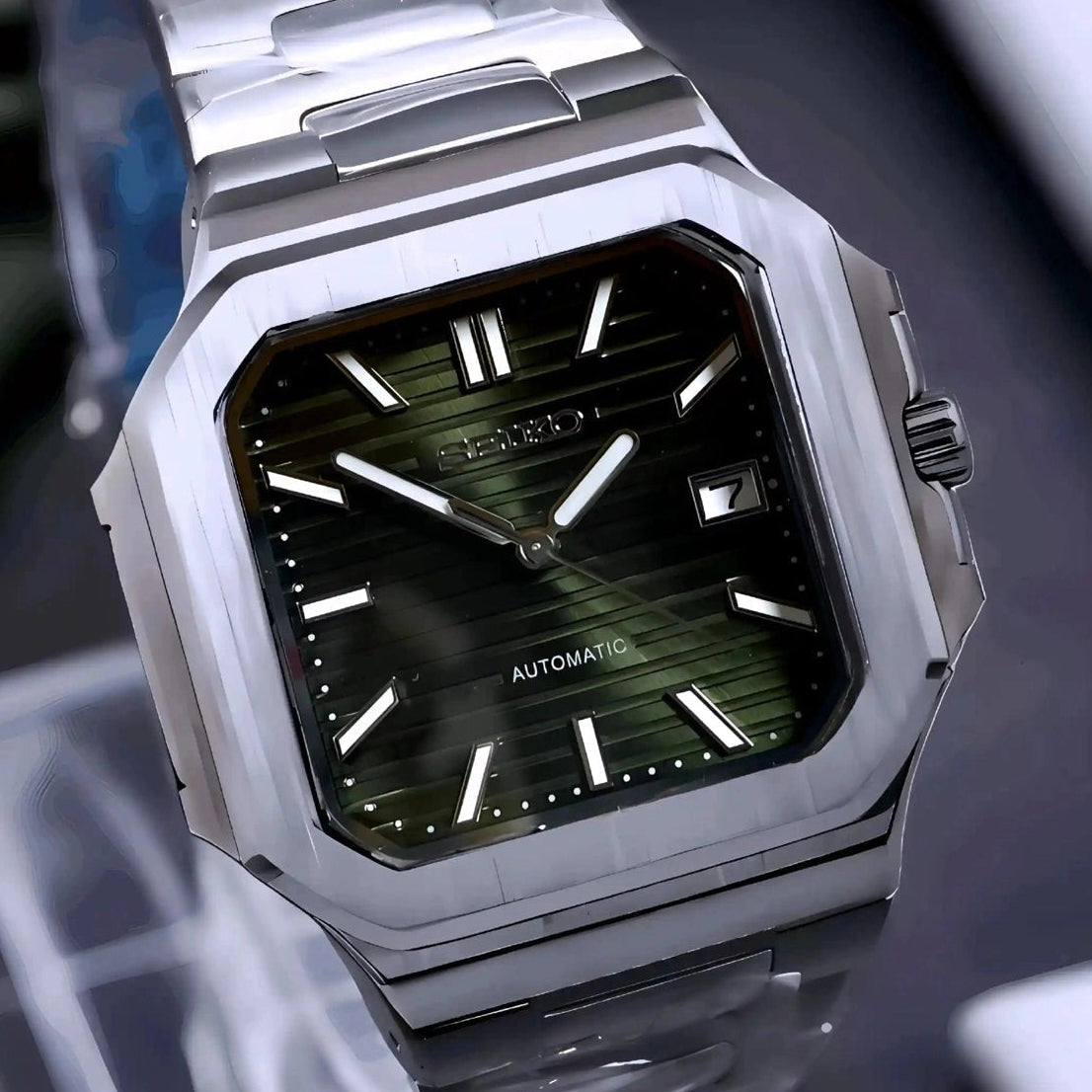 Olive Green Dial with Silver band