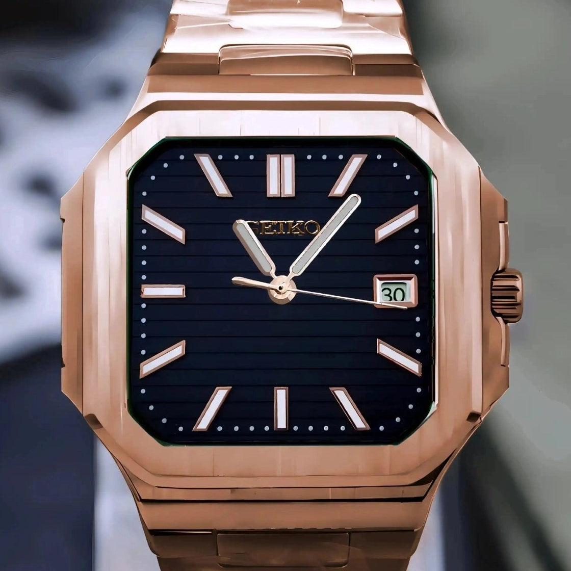 Black Dial with Rose gold band