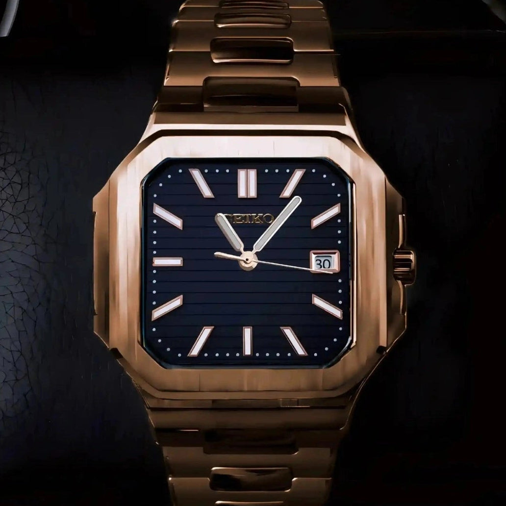 Black Dial with Rose gold band