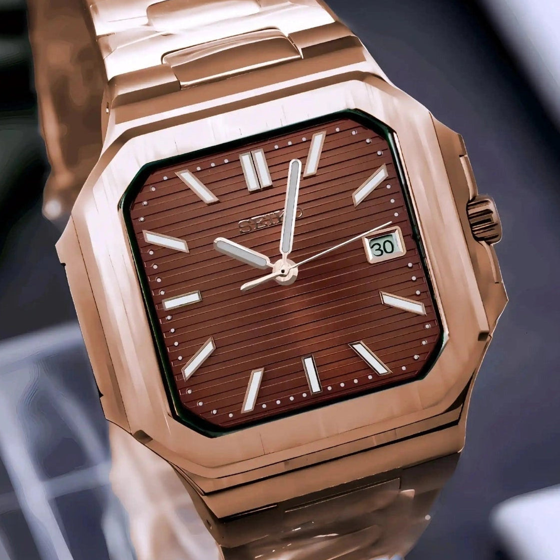 Brown Dial with Rose Gold Dial