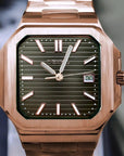 Olive Green Dial With Rose Gold Band