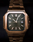Olive Green Dial With Rose Gold Band