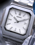 White dial with Silver Band