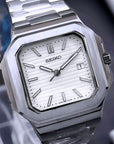 White dial with Silver Band