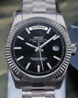 Day date automatic Black dial Watch with Silver Band