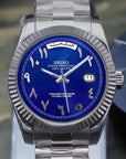 Dat date blue arabic dial with silver band