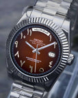Day Date Chocolate Arabic Dial with Silver Band