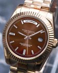 Day date Chocolate Baguette  Dial with rose gold Band