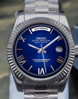 Dark Blue Roman Dial watch with Silver Band