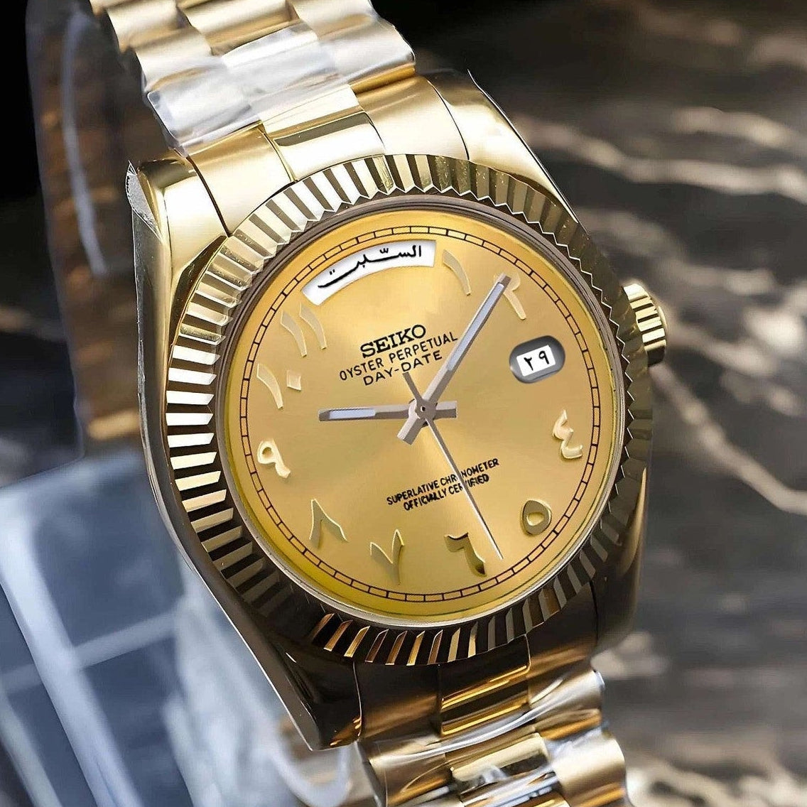 Day date Gold Arabic Dial with gold Band
