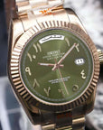 Olive Green Rose Gold Dial with Gold band