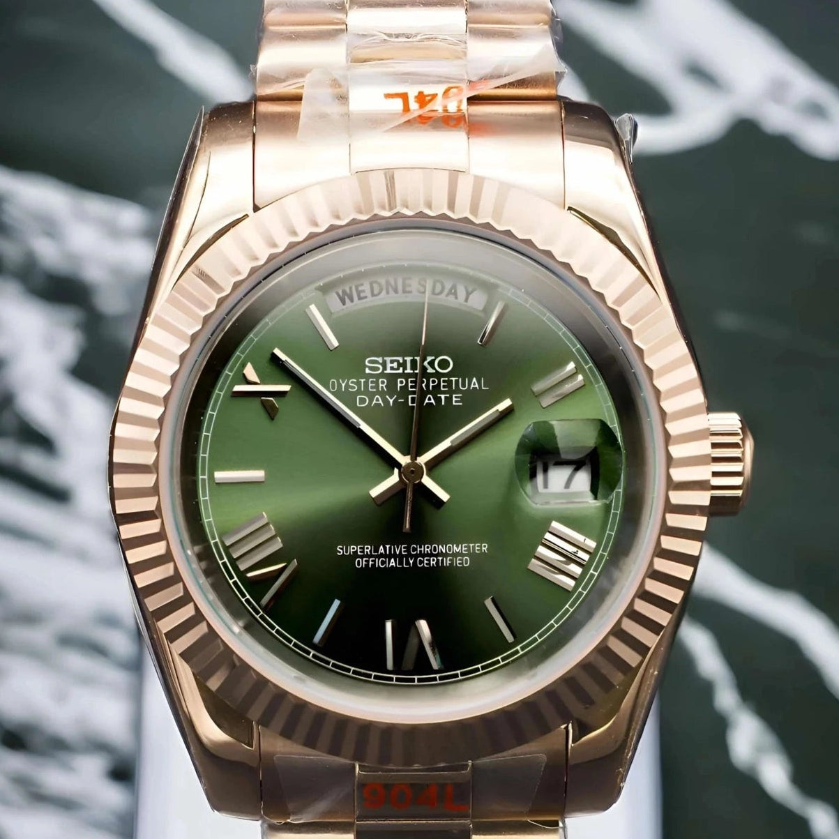 Dark Green dial with gold band