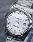 Day date White roman dial with silver band