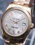 White rose gold arabic dial with gold band