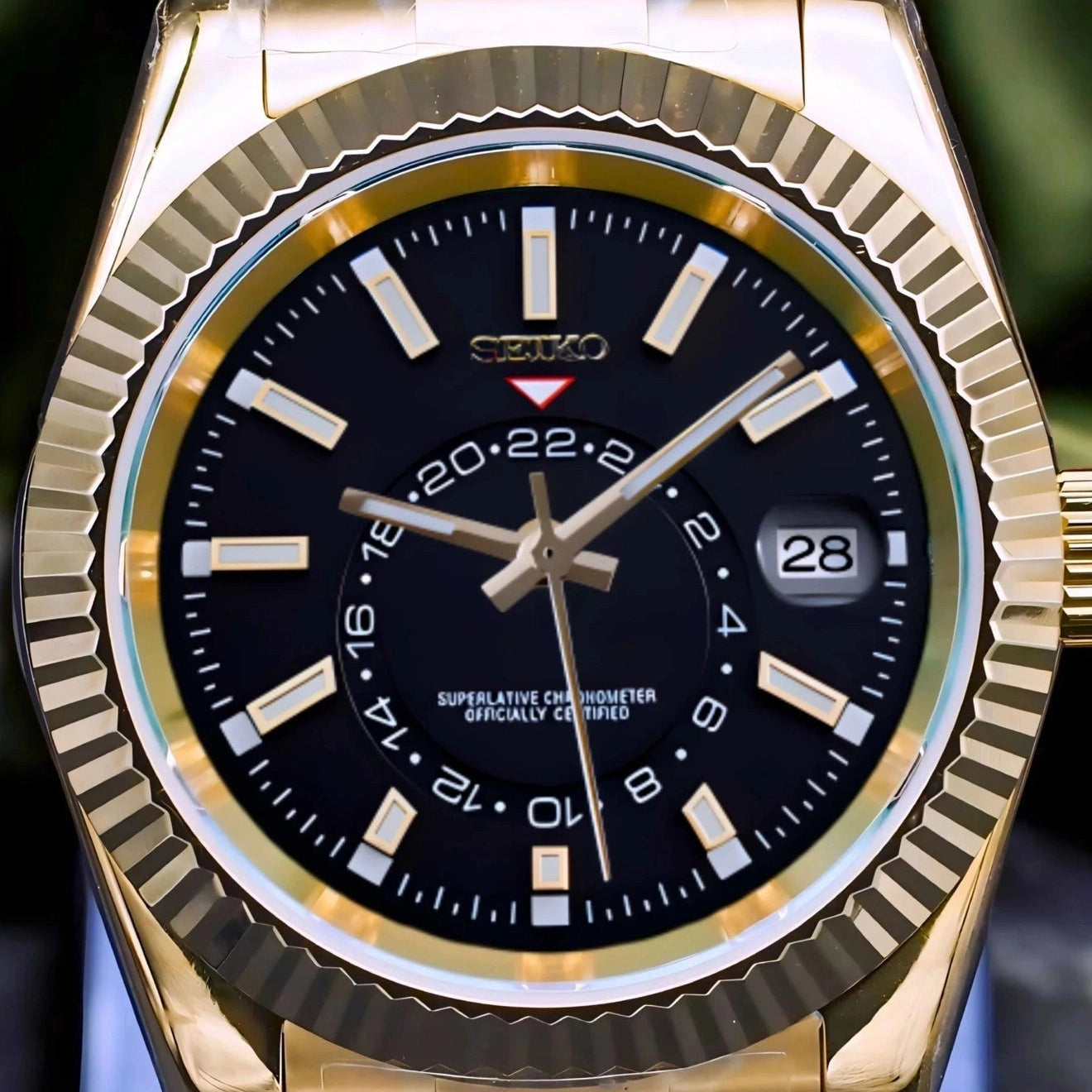 Black DIal with Gold Band