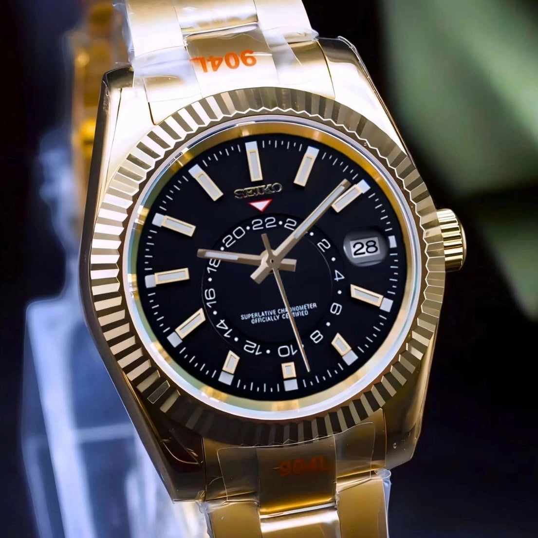 Black DIal with Gold Band