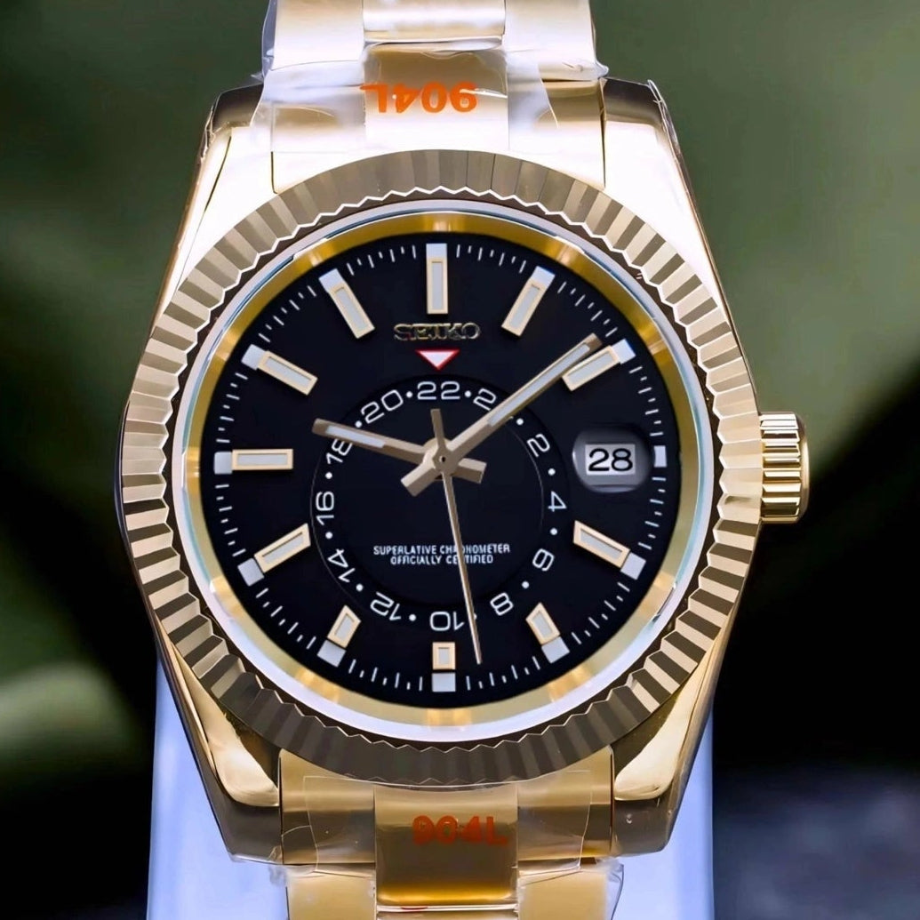 Black DIal with Gold Band