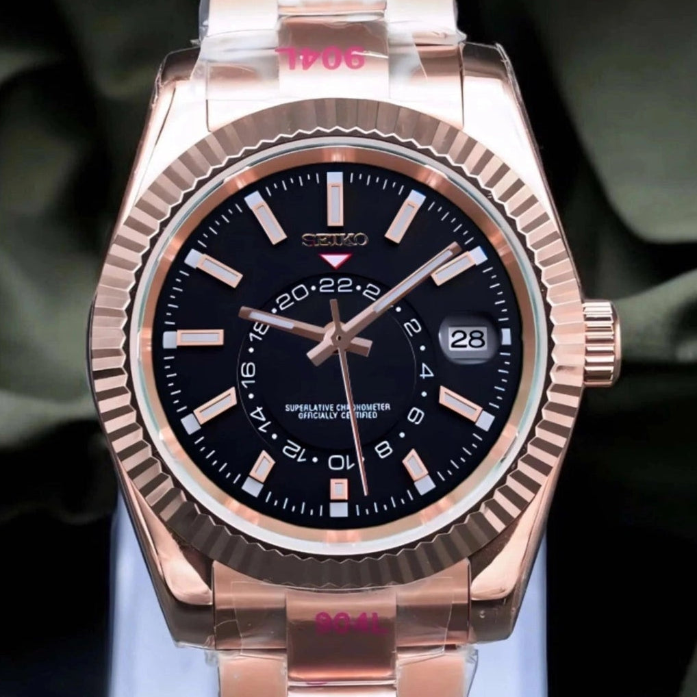 Black Rose Gold Dial with Band