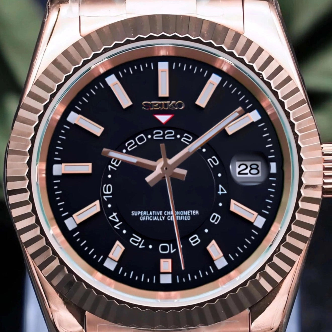Black Rose Gold Dial with Band