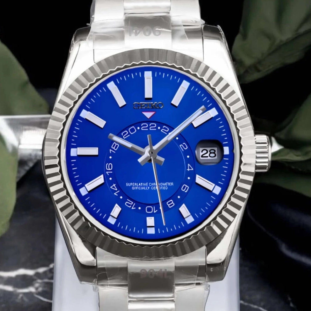 Blue Dial with Silver Band