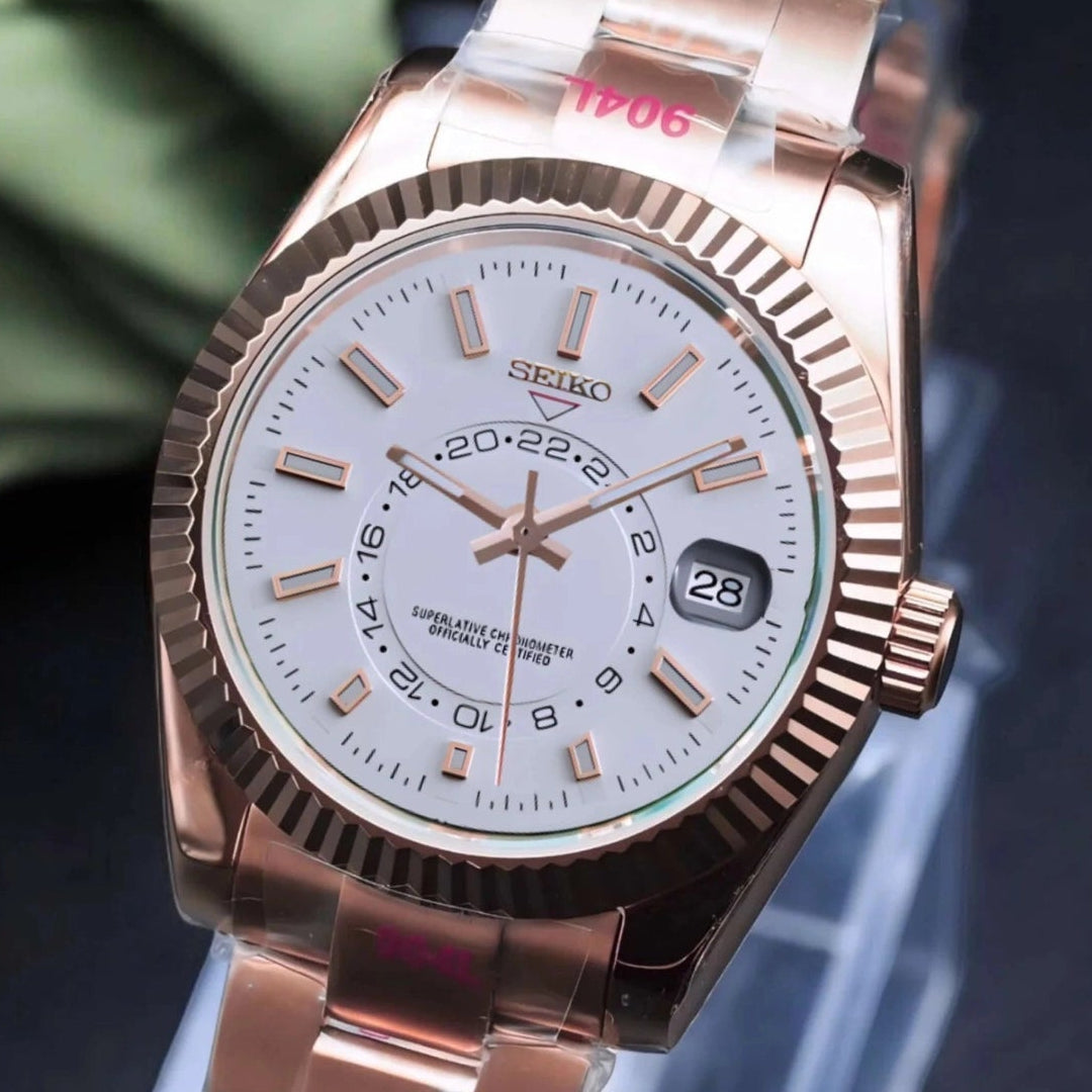 White Rose Gold Dial with Band