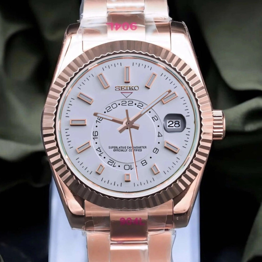 White Rose Gold Dial with Band