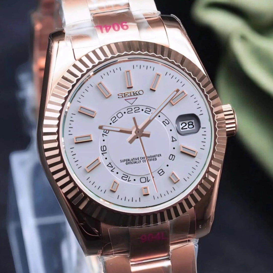 White Rose Gold Dial with Band