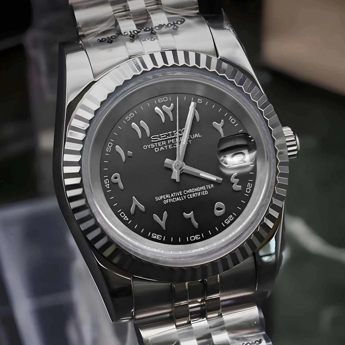 Black Dial with SIlver Band