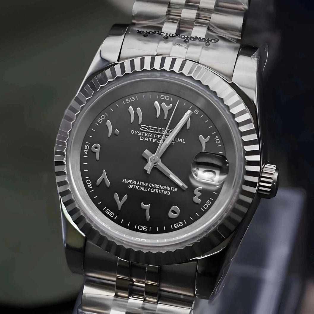 Black Dial with SIlver Band