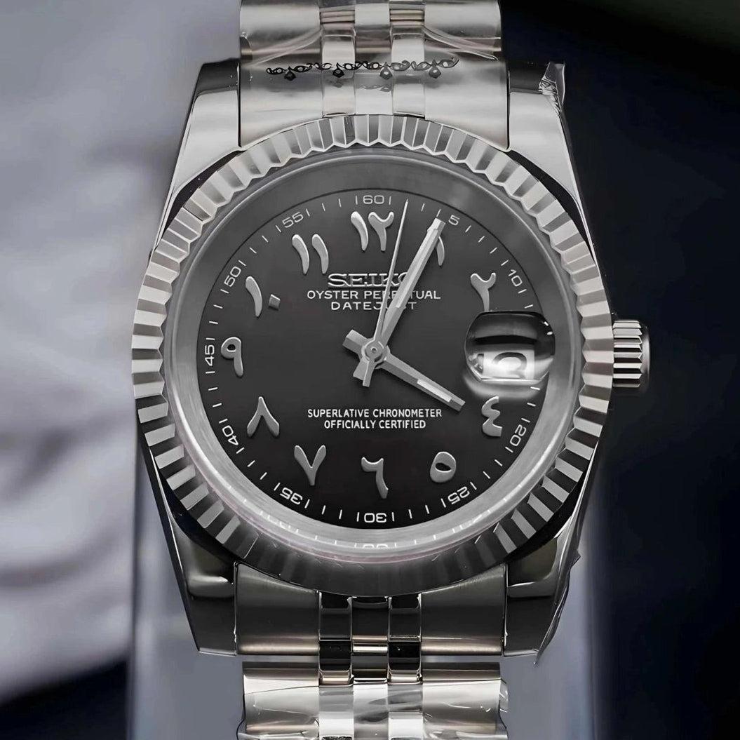 Black Dial with SIlver Band