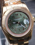 Rose Gold Arabic Olive Green DIal with Band