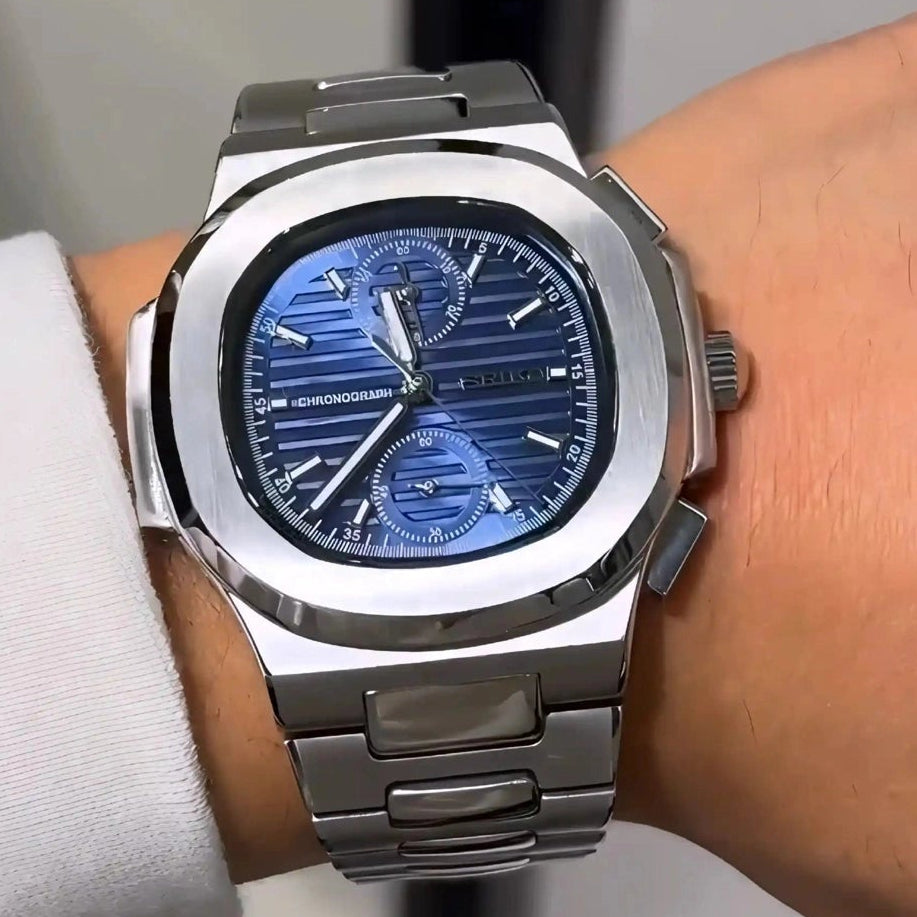 Blue dial with SIlver band