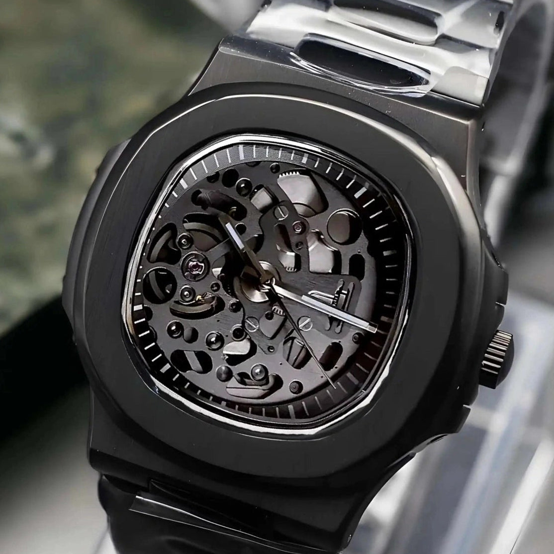 Skeleton Black Dial with Black Band