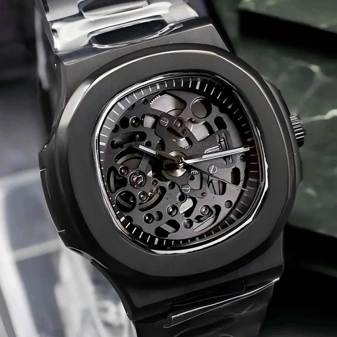Skeleton Black Dial with Black Band