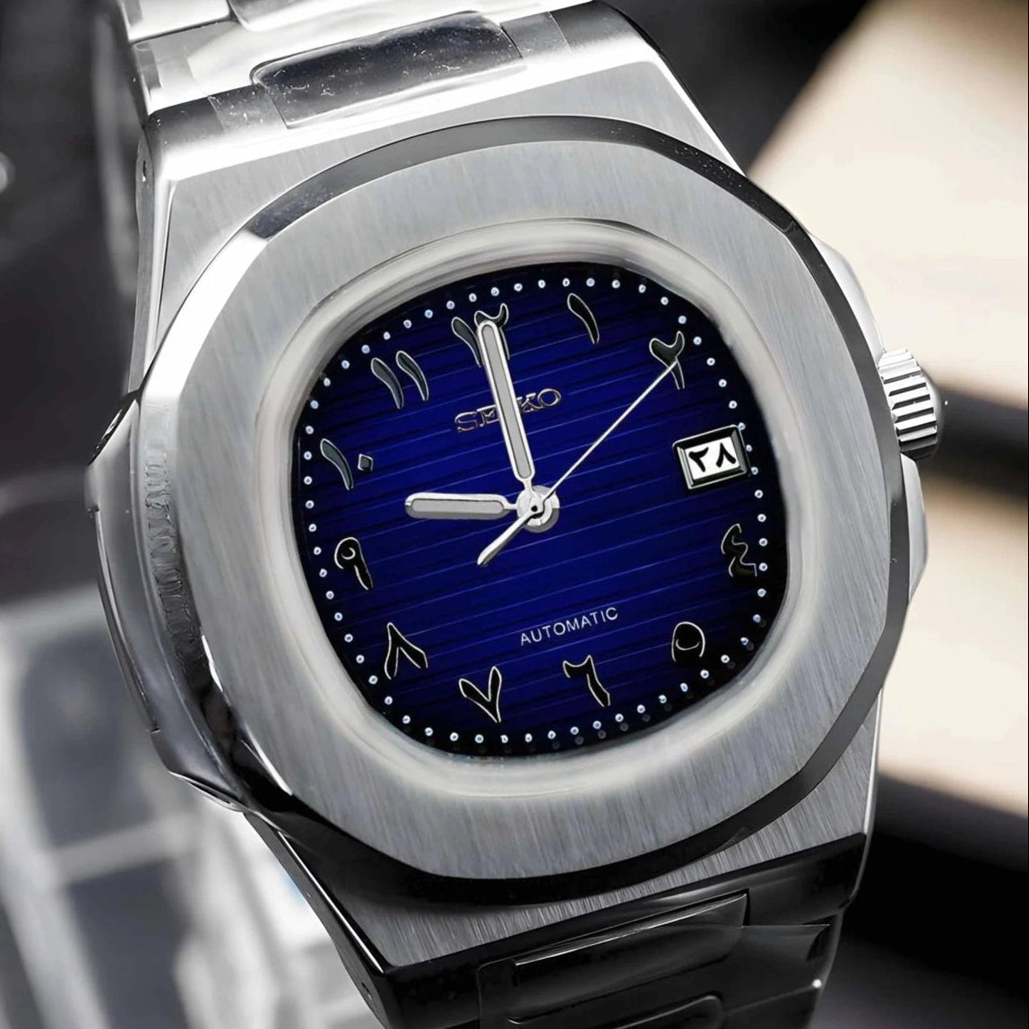 Arabic Blue dial with Silver band