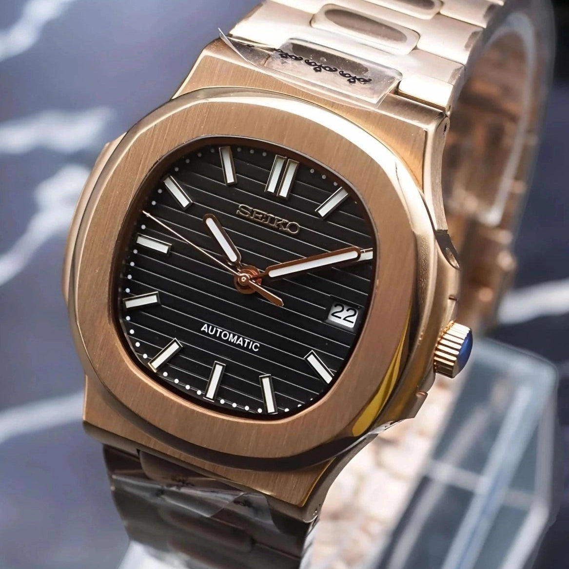 Black Dial with Rose Gold Band