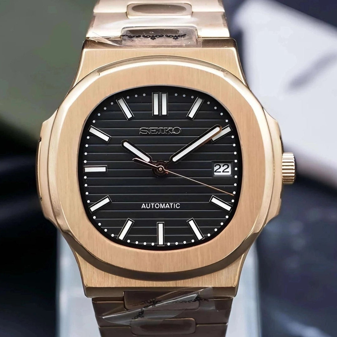 Black Dial with Rose Gold Band