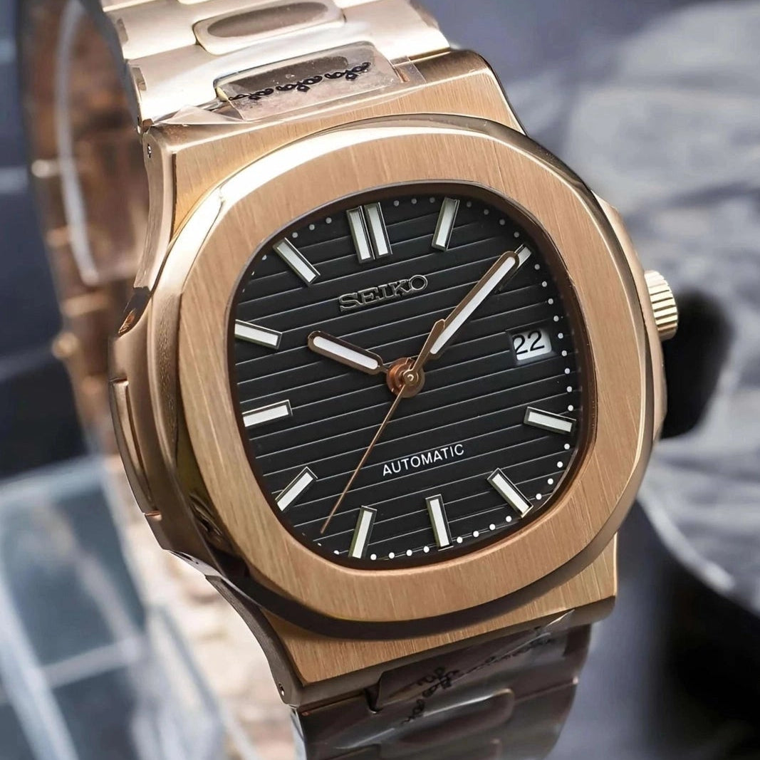 Black Dial with Rose Gold Band