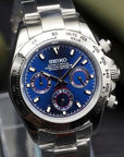 seitona mod silver watch with blue dial