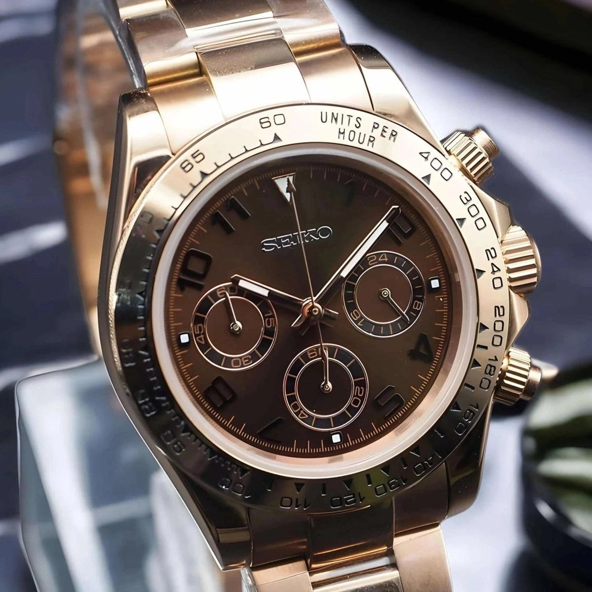 Chocolate brown dial with rose gold luxury watch