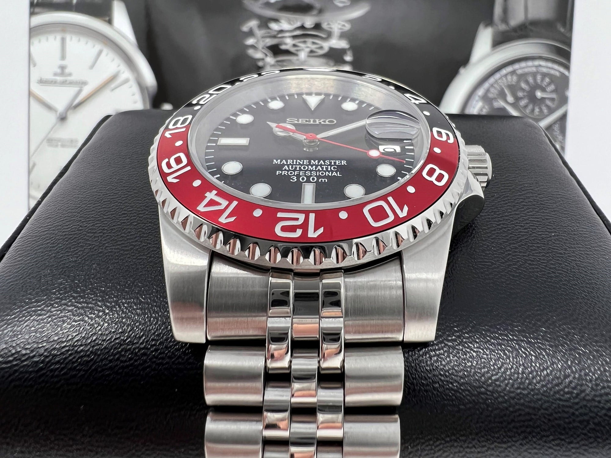 Seiko Coke - Stainless Steel Sport Watch | Custom Mod | Seiko Mod | Men&#39;s Watch | GMT | Watch Mod | Submariner | NH35 | Sapphire Crystal
