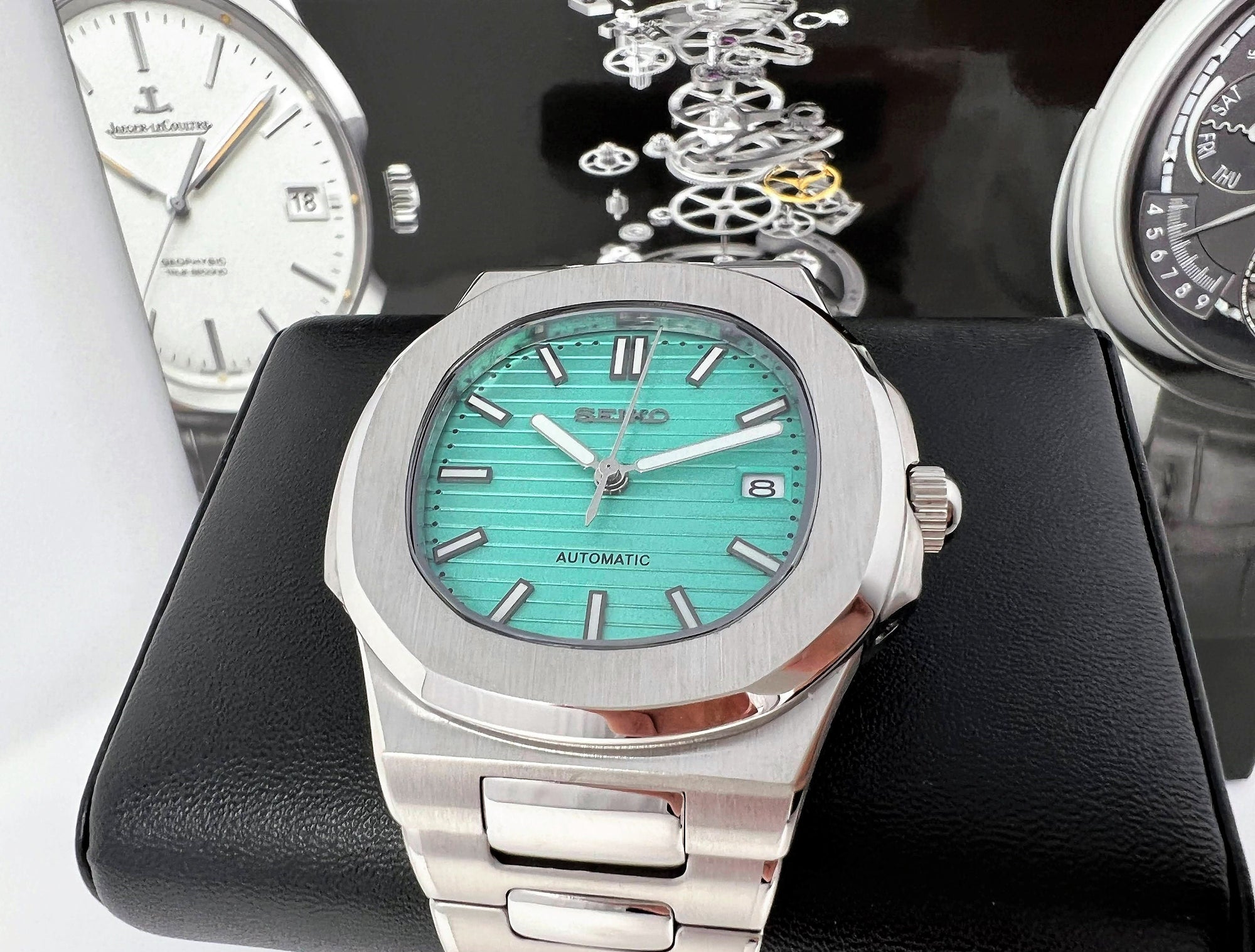 Seiko Nautilus - Rare Aqua Tiffany Blue - Patek Stainless Steel Silver - Embossed Dial