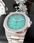 Seiko Nautilus - Rare Aqua Tiffany Blue - Patek Stainless Steel Silver - Embossed Dial